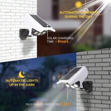 1 pieza Luz solar, lámpara exterior activada por movimiento, diseño de dispositivo de monitoreo simulado, no fotográfico, adecuado para patio, cerca, puerta, pared, iluminación de jardín exterior para senderos, patios, terrazas