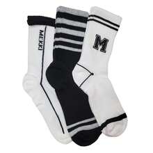 6 Pares Calcetas Tin Largo Blanco Y Negro Moda Urbana - Blanco y Negro - Ver 8