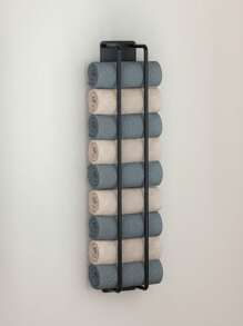 1个卷曲毛巾壁挂式毛巾架，浴室毛巾收纳架，节省空间的金属毛巾架，用于存放小毛巾，浴室配件，家居收纳整理浴室用品浴室工具