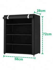 Sapateira Organizadora 4 Desmontável Prateleira Preto - Preto - Visão 4