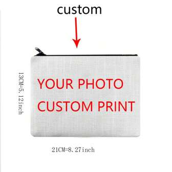 Picture Printed Custom Posters Customized Your Picture Photo Paper Prints Personalized Cosmetic Bag Linen Zipper Hand Bag Storage Bag Back To School Graduation Gift For Teacher Makeup Bag Make Up Organizer For Bathroom Travel College Dorm Beach Summer Portable Multifunctional Women Girl Student, Multifunction, Travel Bag, Cosmetic Bag/Makeup Bag, For Anniversaries, For Birthdays, For Holiday/ Vacation, For Outdoors/Outings/Travel/Hiking/Stadium/Sports/Climbing, For School, For Business/Commute/Work/Office