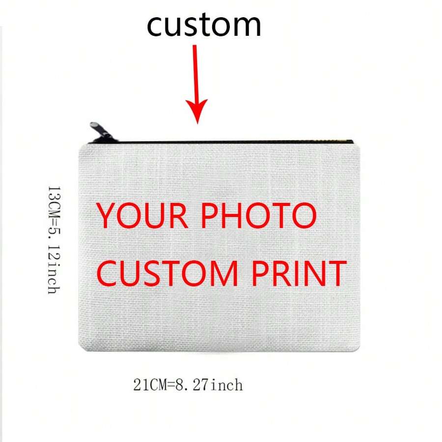 Picture Printed Custom Posters Customized Your Picture Photo Paper Prints Personalized Cosmetic Bag Linen Zipper Hand Bag Storage Bag Back To School Graduation Gift For Teacher Makeup Bag Make Up Organizer For Bathroom Travel College Dorm Beach Summer Portable Multifunctional Women Girl Student, Multifunction, Travel Bag, Cosmetic Bag/Makeup Bag, For Anniversaries, For Birthdays, For Holiday/ Vacation, For Outdoors/Outings/Travel/Hiking/Stadium/Sports/Climbing, For School, For Business/Commute/Work/Office