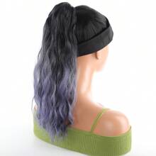 24 Pulgadas Cola De Caballo Con Garra, Extensiones De Cabello Ondulado Ombre Con Clip, Mechones De Fibra Sintética Resistente Al Calor Para Uso Diario De Mujeres - Degradado - Ver 4