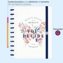 Caderno De Disco ISCOOL Prime Inteligente Grande 20 x 27,5 cm Butterfly Branco Rosa 80 Fls - Butterfly Branco Rosa - Visão 10