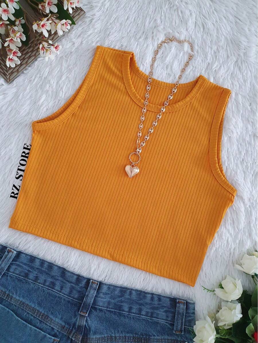 Women Tank Tops & Camis - Màu Mù tạt vàng - Xem 1