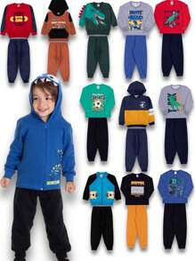 Conjunto De Moletom Para MENINOS Sortidos capuz - sem capuz Estampado - Multicolorido - Visão 2