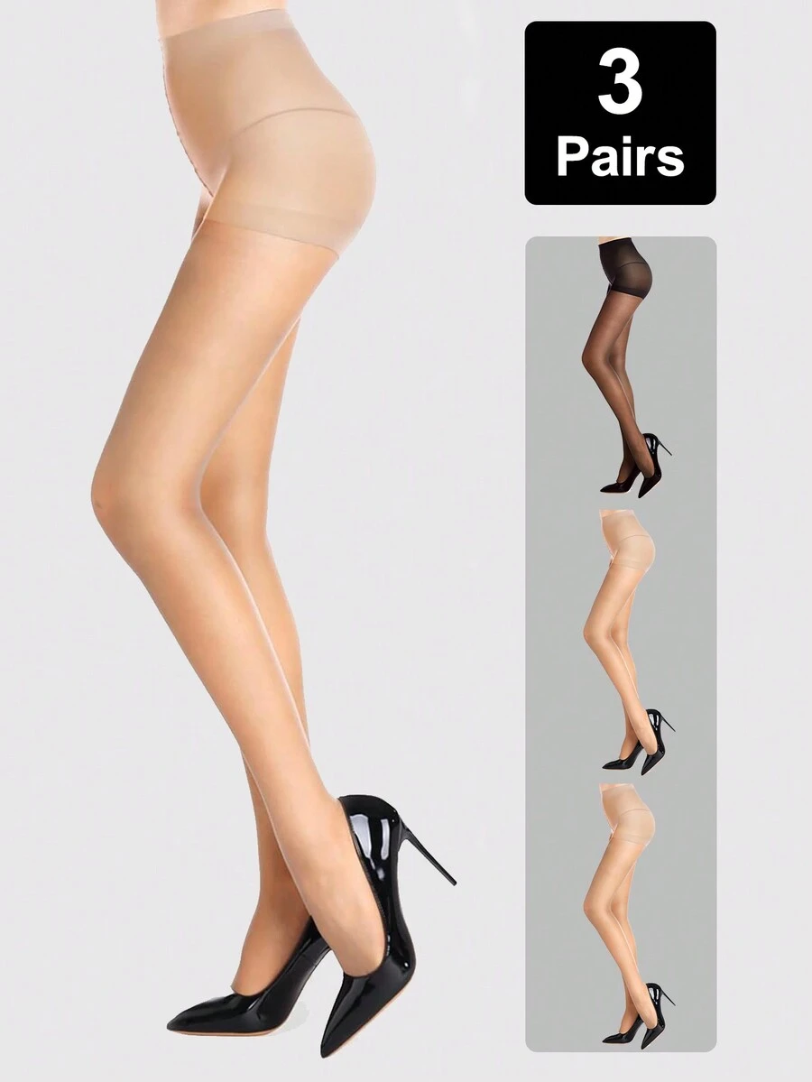 [3 cặp/bộ] Quần tất đen 10d tinh tế & mượt mà, quần bó nữ - Nhiều màu - Xem 1