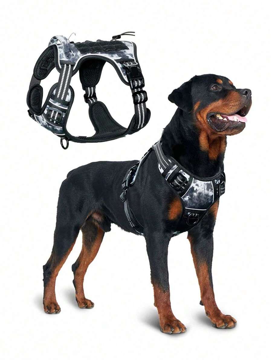 Tactical Dog Harness For Large Dogs No Pull Adjustable Pet Harness ...
