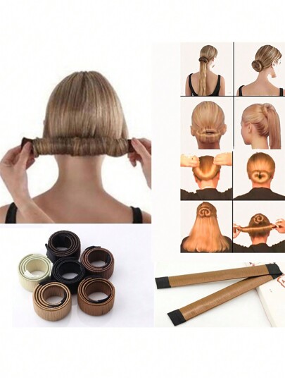 1 pezzo Arricciacapelli/Parrucca/Attrezzo per arricciare i capelli/Chignon morbido/Accessorio per capelli/Strumento per capelli intrecciati da ufficio per uso quotidiano, 21cm