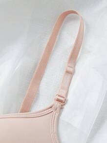 3件装女士舒适睡眠软杯纯色无钢圈文胸，内衣 - 杏色 - 查看 4