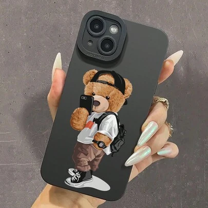 1 个泰迪熊图案软手机壳，适用于 17/17 Air/17 Pro/17 Pro Max/16/15/15 Pro/15 Pro Max/14/14 Pro/13/11/XR/16/16 Pro/16 Pro Max/16E，防震保护套