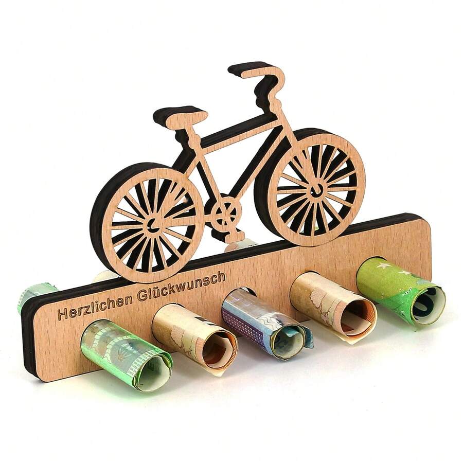 Giftota - Original Birthday Money Gift Wood - Money Gift For Bicycle - Aeroplane - Wedding - Ship - Car Wooden Gifts - Money Gift For Friends, Family, Lovers, Cyclists - Multiple Styles - 自行車 - 查看 1