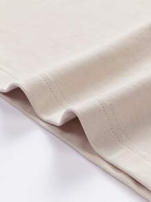Men's Solid Color Round Neck Short Sleeve Sports T-Shirt - Apricot - View 5