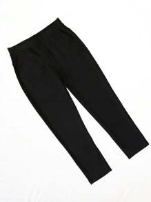 Pantalón con bolsas casual en corte recto - Negro - Ver 1