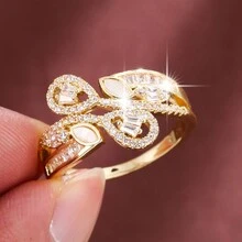 1 Miếng Hoa Lá hình Hình học Đối xứng Thiết kế Dát Thời trang Nhẫn Đối với Cô gái tuổi teen - Nhiều màu - Xem 7