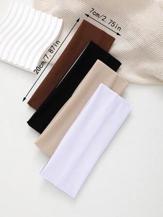 4pcs Women's Non-Slip & Sweat-Absorbent & Elastic & Wide & Soft Headband, Suitable For Yoga, Running, Fitness And Other Sports Hairstyles Casual Gym Turban Headband Sweatband, School Stuff, College, Headbands Fall Winter Hair Band Hair Accessories For Women For Vacation Outfits Woman Elegant Scarf Women Bandanas Soft Headwrap