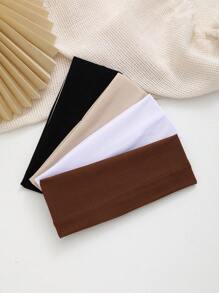 4pcs Women's Non-Slip & Sweat-Absorbent & Elastic & Wide & Soft Headband, Suitable For Yoga, Running, Fitness And Other Sports Hairstyles Casual Gym Turban Headband Sweatband, School Stuff, College, Headbands