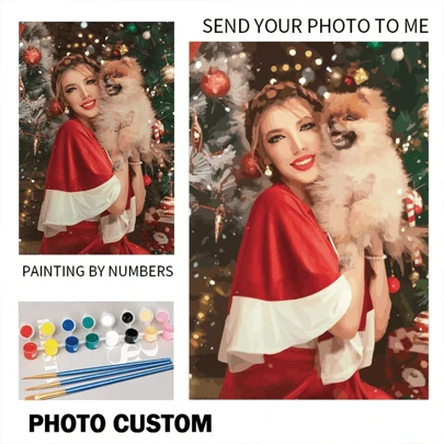 [Customized] 1pc Photo Custom Personalised Painting By Numbers DIY Oil Paint Picture Drawing Canvas Painting Portrait Family Pets Photo 40x50cm/16x20inch Without Frame 24colors Multi-Functional, Ornamental Exquisite, High-Quality, Modern, Colorful, Contracted Custom, Personalized, Unique Ideal Gifts Him Her Anniversaries Valentine's Day Mother's Day Birthdays Children's Day, For Father's Day, For Graduation, For Weddings, For Housewarming Living Room, Bedroom, Office, Tea Room, Home