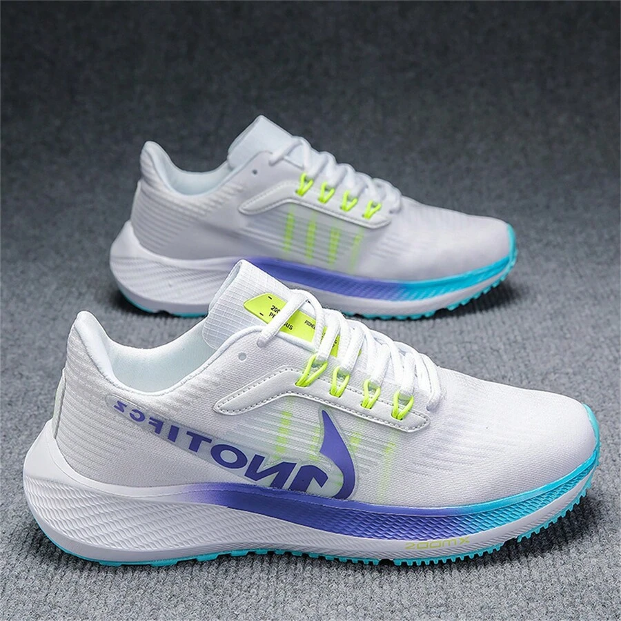 Nam Giày Chạy bộ Lưới thoáng khí Giày thể thao Giải trí Giảm xóc Giày thể thao - xanh sapphire trắng - Xem 1