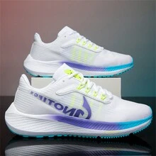 Nam Giày Chạy bộ Lưới thoáng khí Giày thể thao Giải trí Giảm xóc Giày thể thao - xanh sapphire trắng - Xem 2