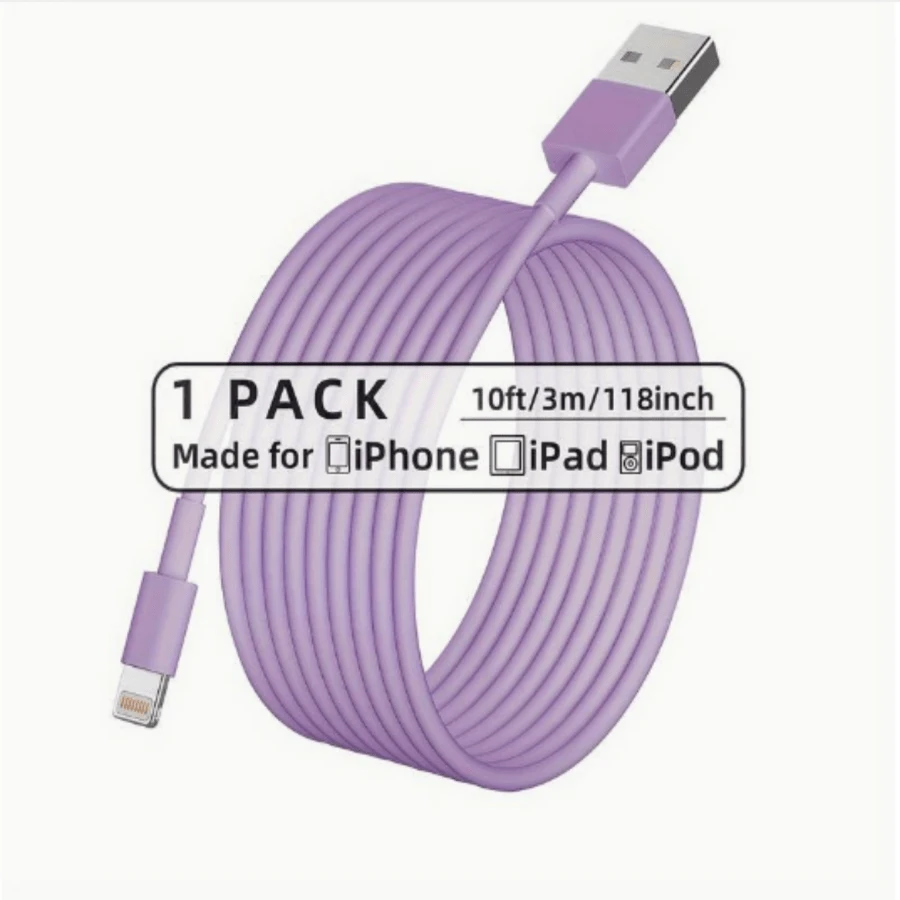 Set de cables de carga de colores caramelo, cables de carga extra largos de 1m/2m/3m, compatibles con 14/13/12/11 Pro Max/Mini/XS Max/XR/XS/X/8/7/6s/SE que admiten carga rápida y sincronización de datos de alta velocidad, regalo de Navidad/regalo para el hogar