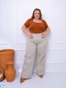 Women Jeans - Màu be - Xem 3