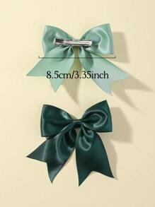 6pcs/Set Morandi Colored Hairpins With Bowknot & Ribbon Design For Back To School Kids' Hairstyling - Multicolor - View 2
