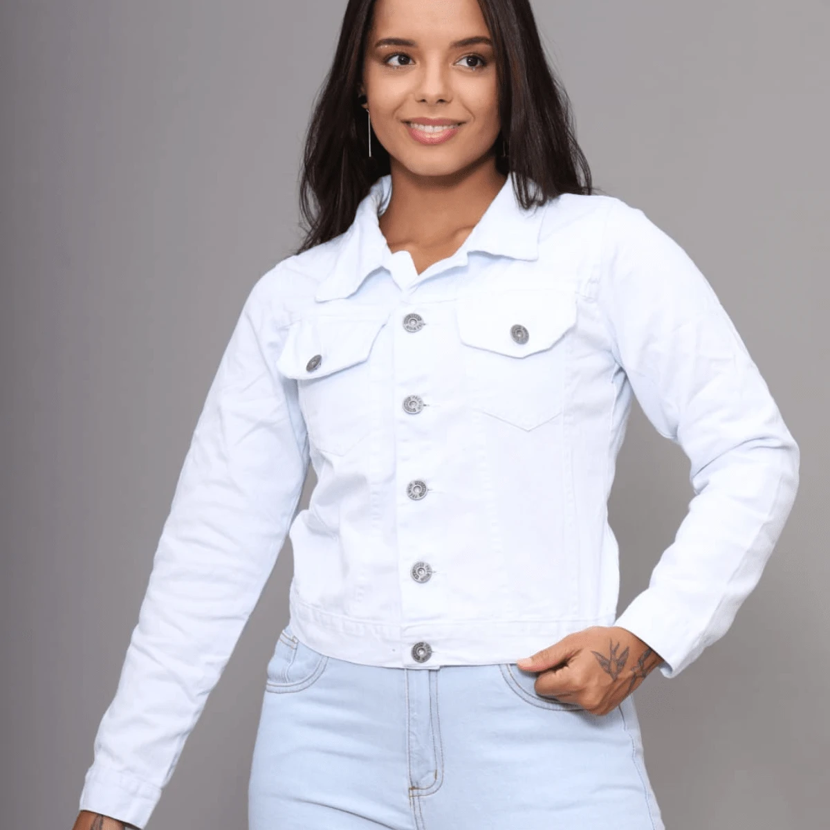 Women Jackets - 白色經典酒吧 - 查看 1