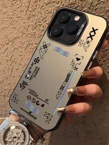 1入組科技印花防震亞克力手機殼,適用於iphone 15plus, 14promax - 彩色 - 查看 3