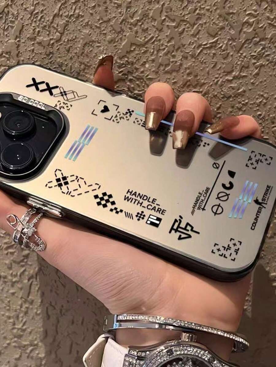 1入組科技印花防震亞克力手機殼,適用於iphone 15plus, 14promax - 彩色 - 查看 1