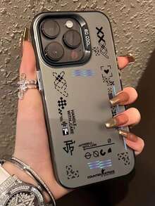 1入組科技印花防震亞克力手機殼,適用於iphone 15plus, 14promax - 彩色 - 查看 2