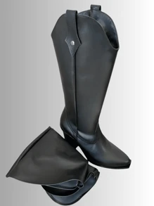 Bota 2 en 1 cowboy de cubierta desmontable para mujer - Negro - Ver 5