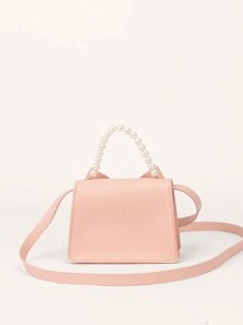 1pc Mini Cute Double-Sided Material Bowknot Handbag Crossbody Bag For Toddler Girls, Suitable For Daily Outfits - Pink - View 4