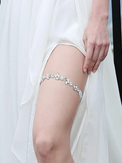 1 st Elastiska solros- och strassdesign för kvinnor, brudben strumpeband, västerländskt bröllop brudtärna grundläggande dekoration Halloween