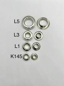 100 piezas Ojillos de Lámina para Cortina, Manualidades o Ropa. Ojales y Arandelas Redondas Metálicas. Disponible en Ocho Tamaños en acabado Plateado. - Plateado - Ver 3