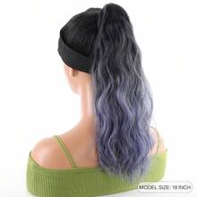 24 Pulgadas Cola De Caballo Con Garra, Extensiones De Cabello Ondulado Ombre Con Clip, Mechones De Fibra Sintética Resistente Al Calor Para Uso Diario De Mujeres - Degradado - Ver 3