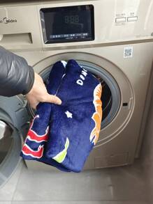 1條可愛的<夜光毯子,絨毛>藍色恐龍毯子,柔軟可愛,是女孩和男孩的絕佳禮物 - 藏蓝色 - 查看 6