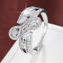 1 Miếng Hoa Lá hình Hình học Đối xứng Thiết kế Dát Thời trang Nhẫn Đối với Cô gái tuổi teen - Nhiều màu - Xem 32