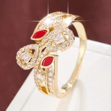 1 Miếng Hoa Lá hình Hình học Đối xứng Thiết kế Dát Thời trang Nhẫn Đối với Cô gái tuổi teen - Nhiều màu - Xem 14