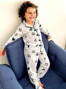 Kit 2 Pijama Infantil De Menina Americano Curto e Longo Criança Short Doll E Pijama Longo Garota Blogueira De Botões Com Gola Várias Estampas Malha Confortável de Dormir