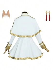 1套/7入組動漫角色 Cosplay 服飾,精靈 Cosplay 連身裙、披風、耳朵、腰帶、長襪、耳環,適用於校慶、動漫展、派對、表演等。 - 彩色 - 查看 4