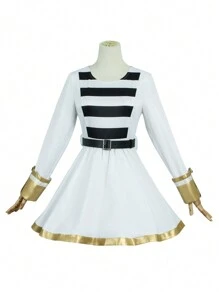 1套/7入組動漫角色 Cosplay 服飾,精靈 Cosplay 連身裙、披風、耳朵、腰帶、長襪、耳環,適用於校慶、動漫展、派對、表演等。 - 彩色 - 查看 3