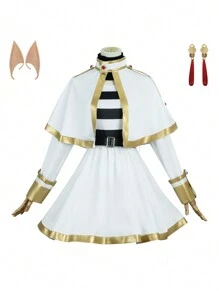 1套/7入組動漫角色 Cosplay 服飾,精靈 Cosplay 連身裙、披風、耳朵、腰帶、長襪、耳環,適用於校慶、動漫展、派對、表演等。 - 彩色 - 查看 6