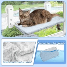 Foldable Cat Window Bed, 52x30cm Cat Hammock Window With Strong Suction Cups, Holding Up To 20kg Cat Window Perch For Cats - Grey - View 4