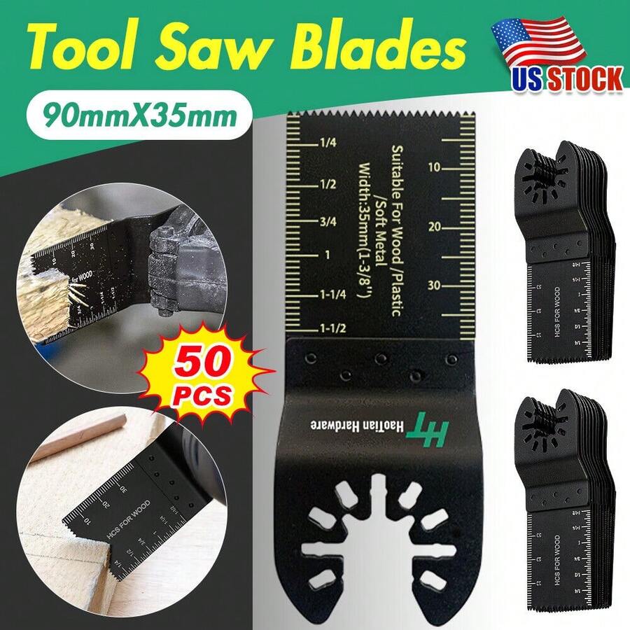 Oscillating Saw Blades, Quick Release Blades Kit, Tool Blades For Wood Plastic Metal Nails Bolts, Compatible With Bosch Milwaukee - Black - View 1