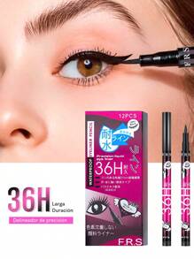 12 Pz de Delineador para Ojos 36H lápiz de cejas Romantic Rain,lápiz delineador para ojos de 36 horas, set de 12 lápices de cejas, lápiz de ojos duradero, delineador de larga duración Romantic Rain, kit de maquillaje para ojos, lápices de cejas de alta calidad, delineador resistente al agua, lápices de cejas con fijación prolongada.Navidad, Regalo de Navidad, Invierno, Día de Acción de Gracias, Decoración Navideña, Maquillaje, Fiesta, Playa, Viajes, Ropa de Vacaciones, Rosa, Años 2000, Venta, Ofertas, Camping, Exterior, Regalo. - Negro - Ver 1