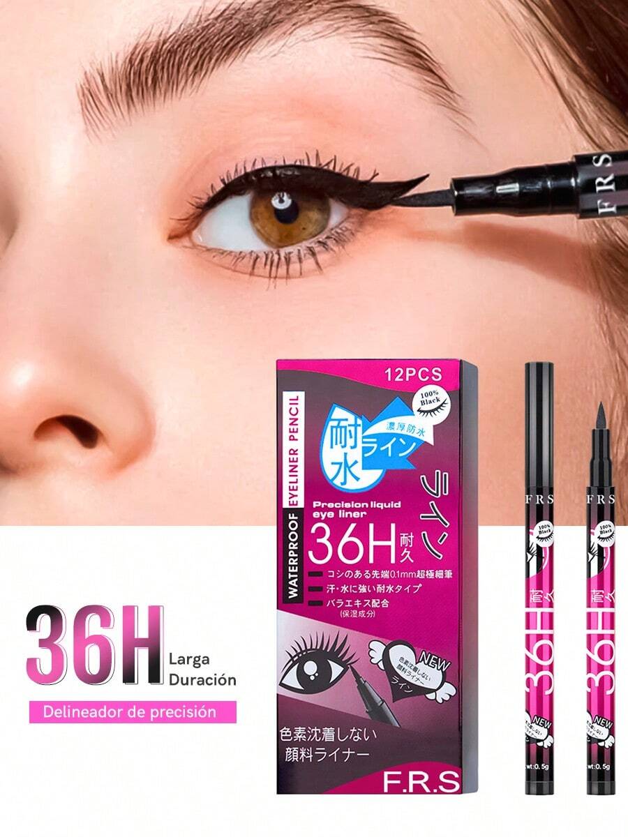 12 Pz de Delineador para Ojos 36H lápiz de cejas Romantic Rain,lápiz delineador para ojos de 36 horas, set de 12 lápices de cejas, lápiz de ojos duradero, delineador de larga duración Romantic Rain, kit de maquillaje para ojos, lápices de cejas de alta calidad, delineador resistente al agua, lápices de cejas con fijación prolongada.Navidad, Regalo de Navidad, Invierno, Día de Acción de Gracias, Decoración Navideña, Maquillaje, Fiesta, Playa, Viajes, Ropa de Vacaciones, Rosa, Años 2000, Venta, Ofertas, Camping, Exterior, Regalo. - Negro - Ver 1