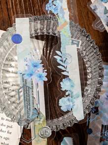 MOCARD 1包20張復古拼貼手帳貼紙,創意美學自粘裝飾材料diy手工創作用品,適用於節日禮品,個性化剪貼手帳、學校文具。 - 粉色 - 查看 6