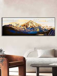 A Hiện đại Tự nhiên Phong cảnh tranh sơn dầu Treo tranh In Với Vàng Phong cảnh đỉnh núi , Màu hồng Cây , Thích hợp Đối với Nhà  Trang trí , Phòng ngủ , Phòng khách , Học tập , Phòng ăn , Khách sạn , , Như A Qủa tặng Hoặc Trang trí tường , tranh sơn dầu Bức tranh Không có A Khung trang trí - Nhiều màu - Xem 2