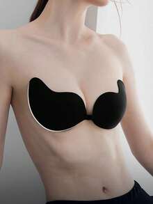 4 đôi Áo ngực xoài màu đen dành cho nữ, Áo ngực có dây nâng (Silicone, không dây, không quây, thoáng khí, có đệm, đóng phía trước) dành cho váy, váy cưới, v.v. - màu đen - Xem 4